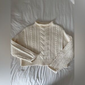 Pilcro cable knit cropped sweater